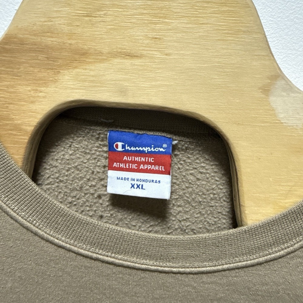 Vintage‎ Champion Michigan Football Crewneck Sweatshirt Beige Embroidered 2XL - Picture 3 of 4